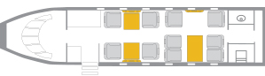 Private Jet Falcon 2000 2D Interior