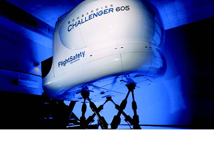 Flight simulator for a Challenger 605 at FlightSafety