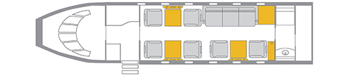 Private Jet Challenger 605 2D Interior