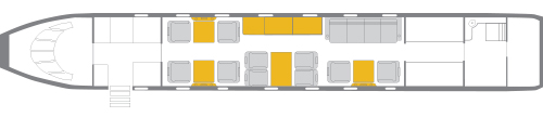 Private Jet Gulfstream G550 2D Interior