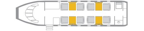 Private Jet Gulfstream G280 2D Interior