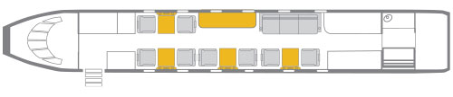Private Jet Gulfstream G500 2D Interior