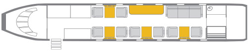 Private Jet Gulfstream G500 2D Interior