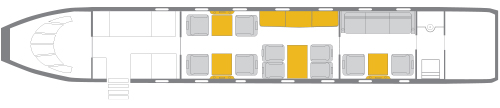 Private Jet Gulfstream G500 2D Interior